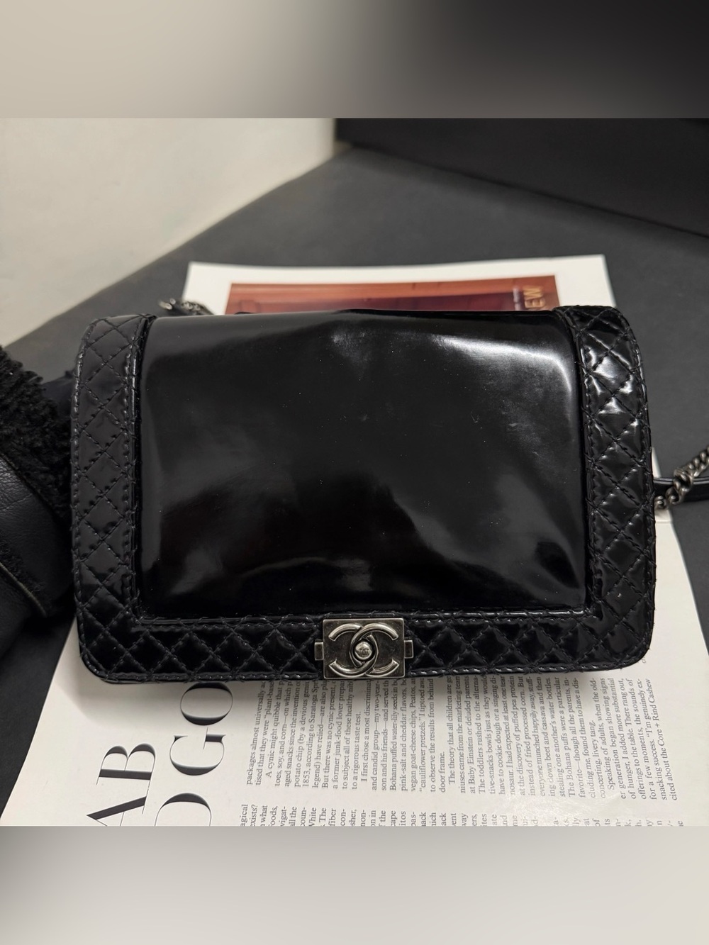 Chanel le boy Small patent leather crossbody